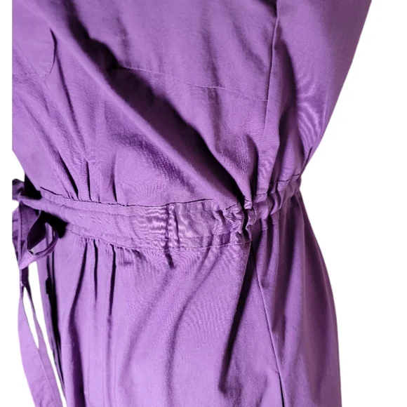 Merona button closure cap sleeve purple shirt dress size medium - Picture 7 of 12